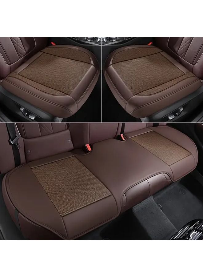 White Square Car Mat All Seasons Faux Leather And Linen Comfortable Non Slip Breathable - Image 5